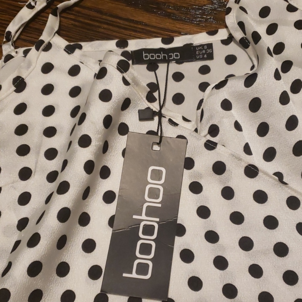 NWT Polka Dot Wrap Front Tie Cami - Picture 4 of 6